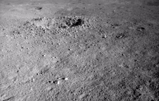 The small impact crater on the lunar far side, where Yutu-2 found the strange-looking rock. Image Credit: China Lunar Exploration Project
