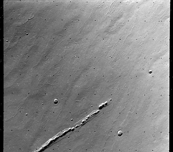 An image of a lava tube on Mars’ Alba Mons, from NASA’s Viking Orbiter. Image Credit: NASA
