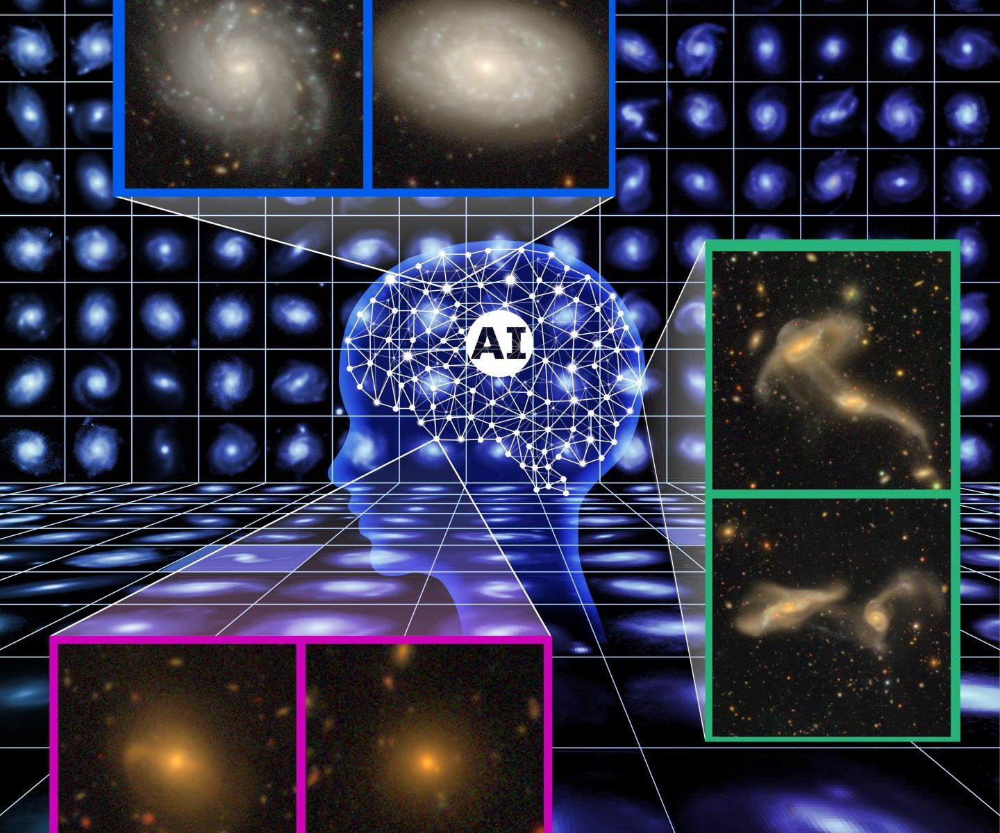 Shows some of the galaxies in Subaru's image set that allows them to be classified.