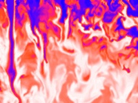 Visual output of a combustion simulation showing how computational fluid dynamics plays a role in understanding how combustion happens.