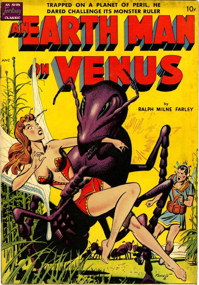 Prior to gaining a scientific understanding of Venus, it was anything goes for science fiction writers. This is an Avon comic book cover from 1950. By Gene Fawcette - Pulp covers, Public Domain, https://commons.wikimedia.org/w/index.php?curid=4320460