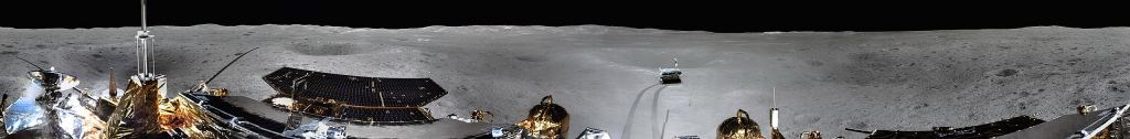 Chang'E 4 was the first spacecraft to land on the far side of the moon. Here we see a panoramic view of the landing site.