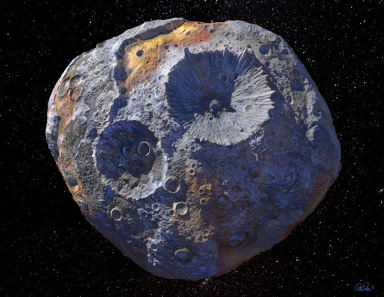 All of our images of Psyche are illustrations based on scientific data. We'll only get a good look at it when NASA's Psyche finally rendezvous with the asteroid in 2029. Credit: Maxar/ASU/P. Rubin/NASA/JPL-Caltech