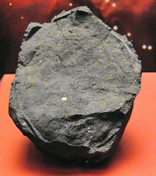 The Murchison Meteorite, which fell to  Earth in 1969. Courtesy Basilicofresco, CC BY-SA 3.0