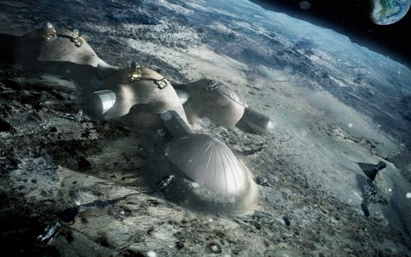 Artist conception of a lunar base.