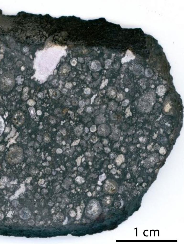 Image of one of the early solar system meteorites that was used in the UC study.