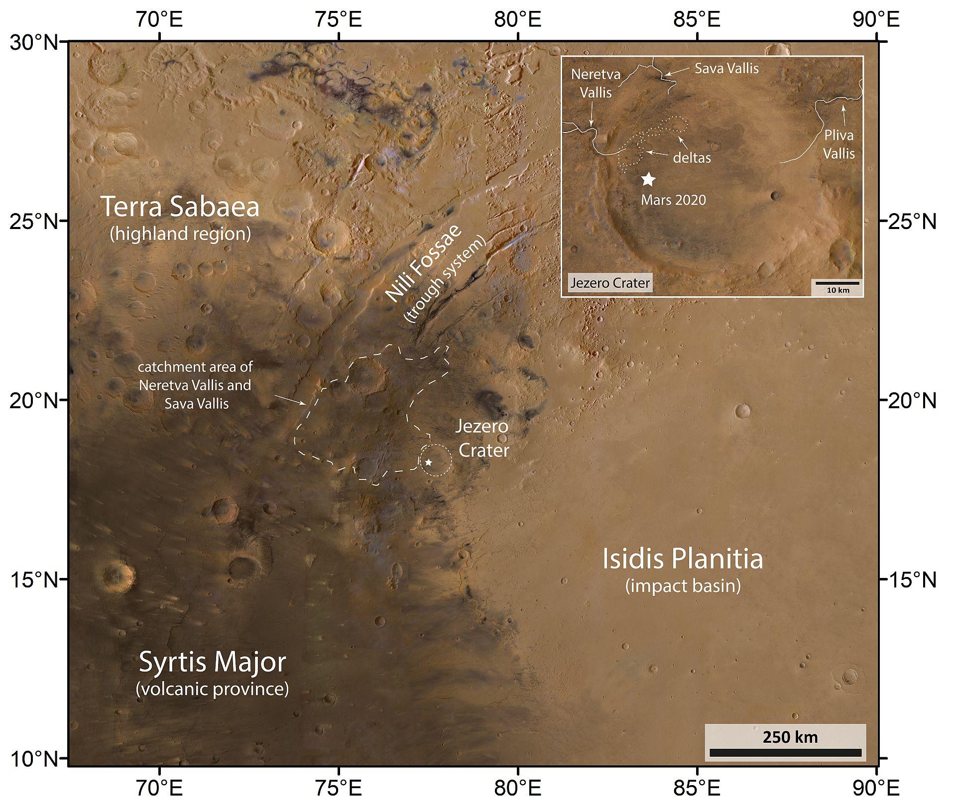 Lataj wokół krateru Jezero na Marsie w tym nowym filmie