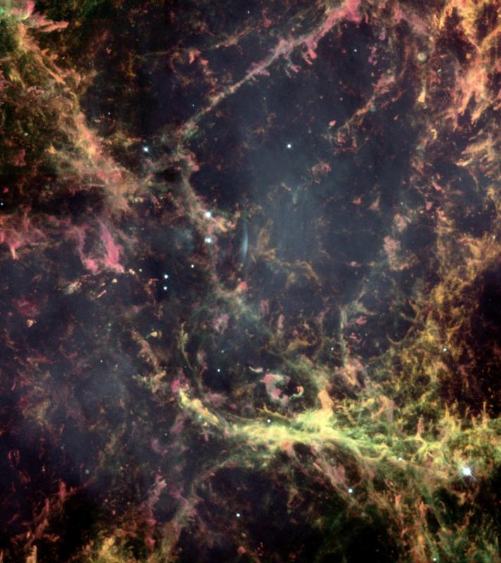 Hubble image of the center of the Crab Nebula
