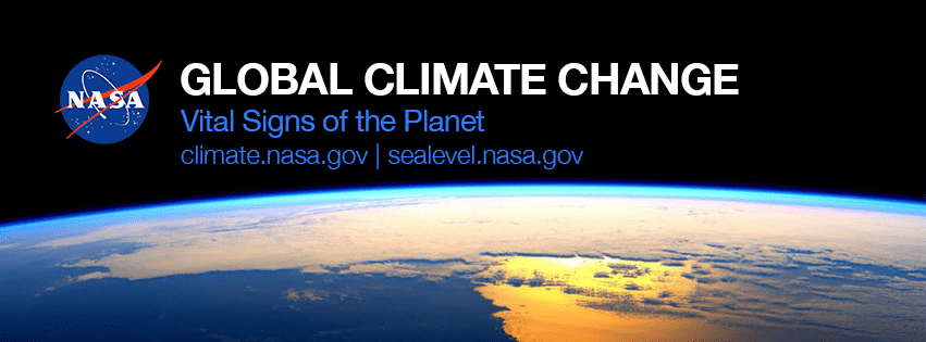 Banner from a NASA Facebook account showing its interest in climate change science.