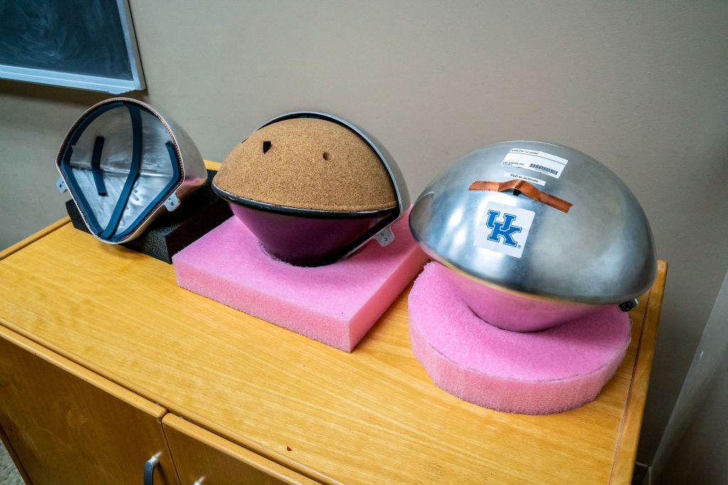 Images of the heat shields used in the KREPE experiment.