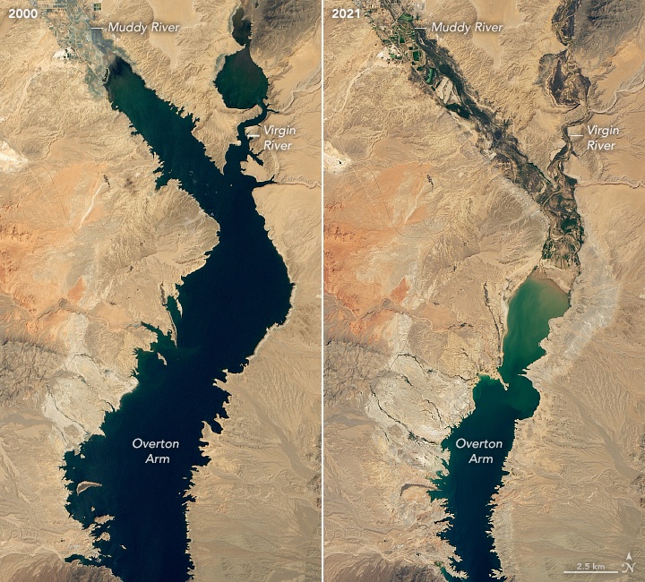 Here’s Lake Mead’s Record Low Water Levels Seen From Space Space News