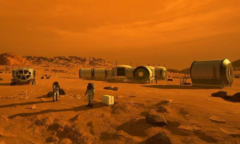 Artist's conception of a Martian base.