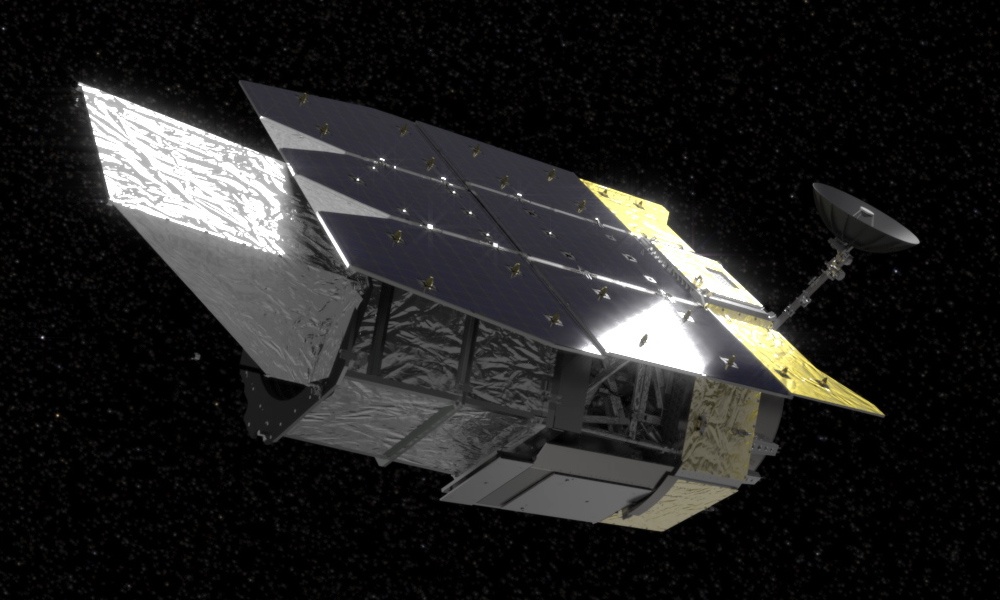 A rendering of the Nancy Grace Roman Telescope that was released by NASA in May 2020. Image Credit: By NASA (WFIRST Project and Dominic Benford) - Adapted from https://www.nasa.gov/press-release/nasa-to-make-announcement-about-wfirst-space-telescope-mission, Public Domain, https://commons.wikimedia.org/w/index.php?curid=90474189