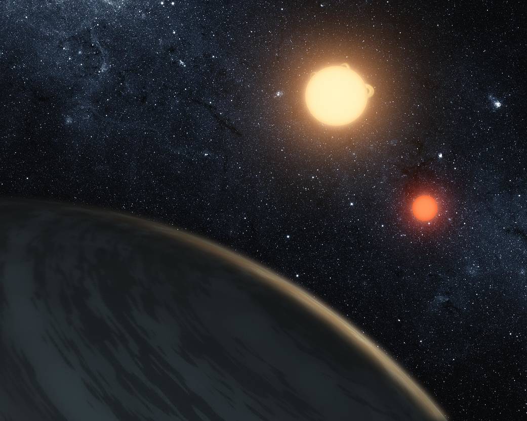 Çift Yıldızlı Gezegen Sisteminin Üç Boyutlu Görünümü…