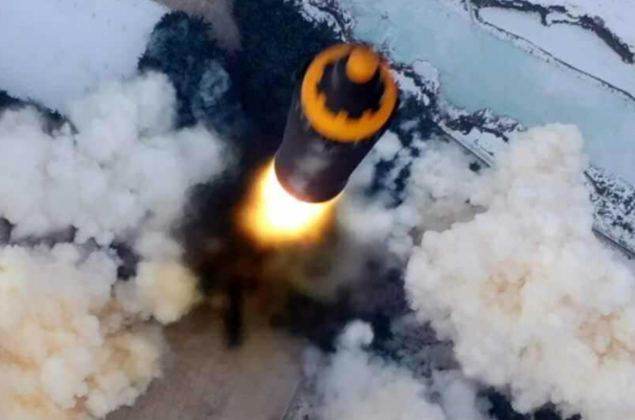 Another image of the Hwasong-15 launch on January 30th, 2022. Image Credit: KCNA