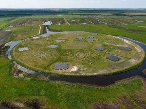 The LOFAR ‘superterp’ core station in Exloo, the Netherlands.