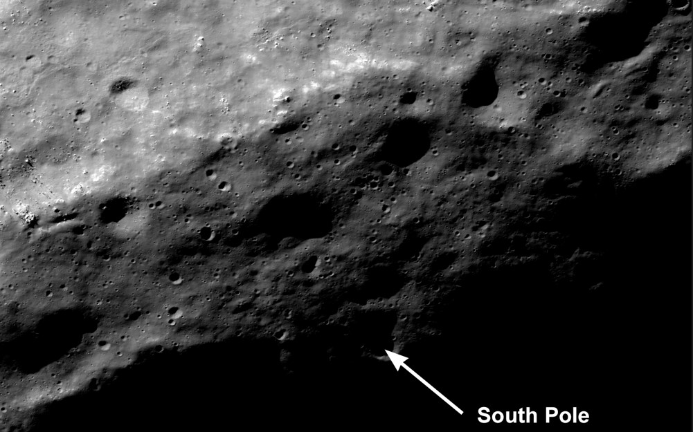 Ecco il punto esatto del polo sud della luna