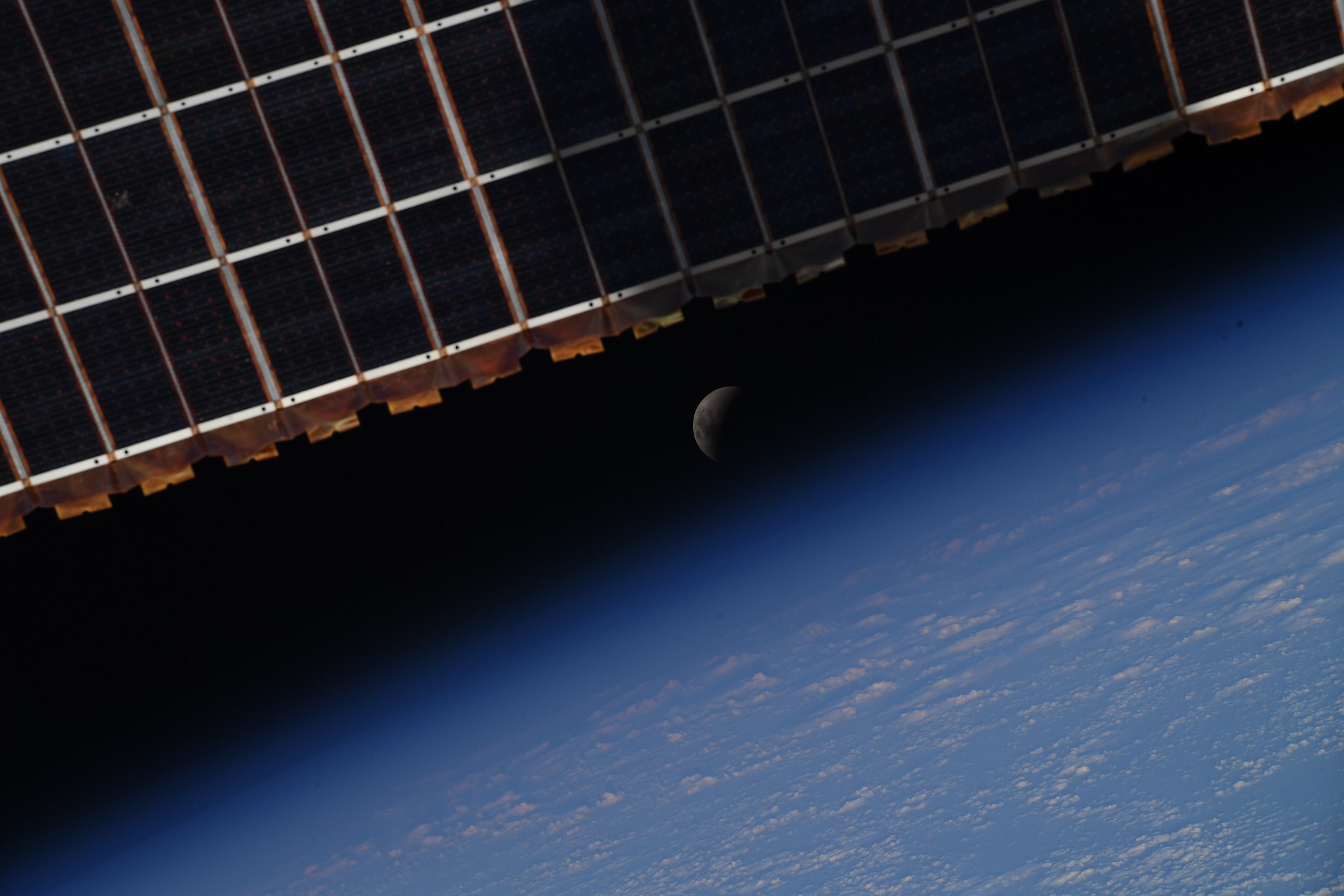 The Lunar Eclipse, Seen From the International Space Station