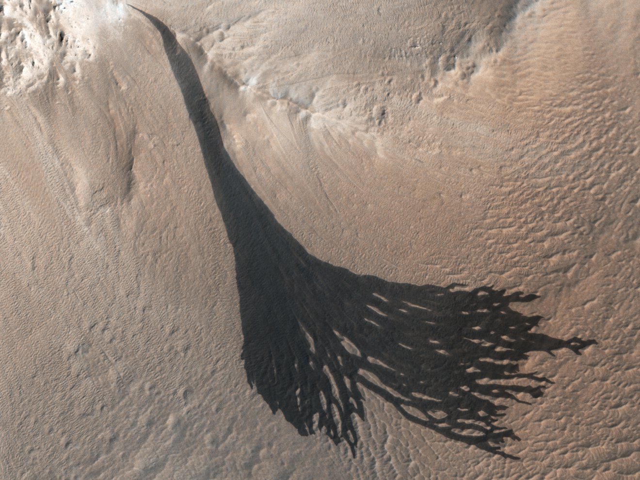 This is a Dust Avalanche on Mars