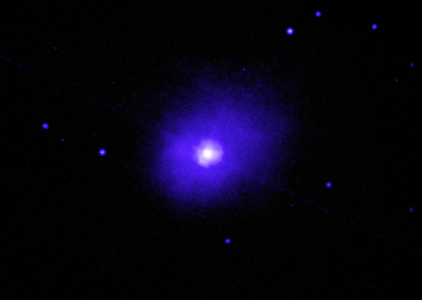 A Chandra X-ray Observatory view of the supermassive black hole at the heart of quasar H1821+643. Courtesy NASA/CXC/Univ. of Cambridge/J. Sisk-Reynés et al.