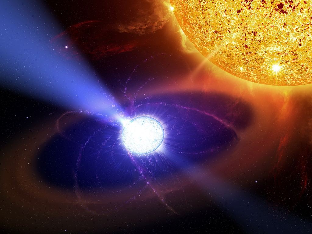 This is an image of the cataclysmic variable AE Aquarii, which isn't part of this study. The smaller yet more massive white dwarf is drawing material away from its main-sequence companion, usually a red dwarf. Image Credit: By Casey Reed / NASA - Nasa - White Dwarf Pulses Like a Pulsar, Public Domain, https://commons.wikimedia.org/w/index.php?curid=4282713