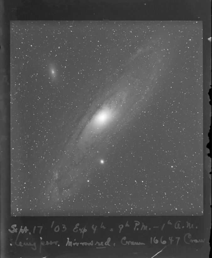 Another 1903 plate of the Andromeda galaxy, then known as the Andromeda Nebula.