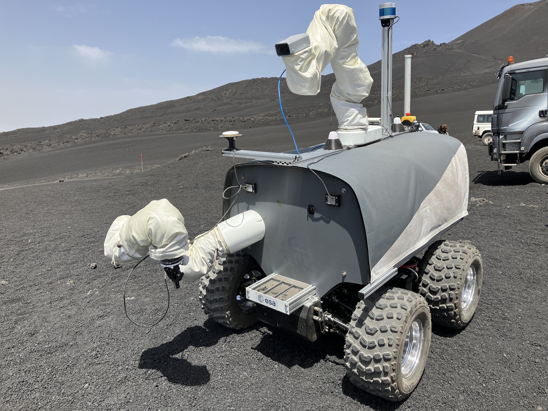 An Astronaut Controlled a Rover as it Collected Samples on Mt Etna. In the Futur..