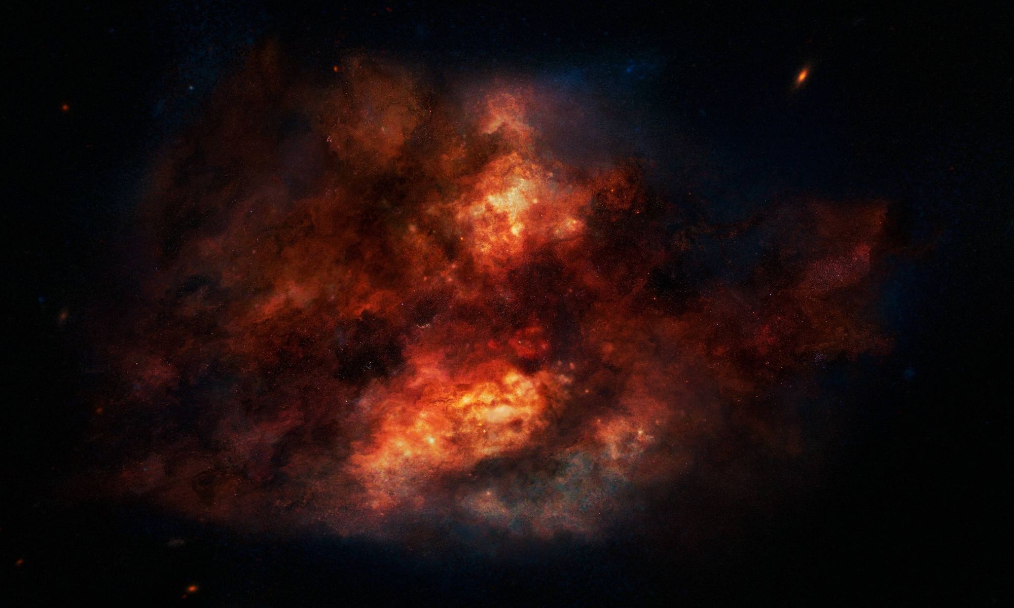 Artist's impression of a dust-enshrouded starburst (credit: ESO/M. Kornmesser).