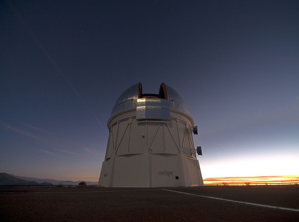 The Victor M. Blanco telescope at Cerro Tololo Interamerican Observatory (CTIO) in the Chilean Andes. Credit: Berkeley Lab
