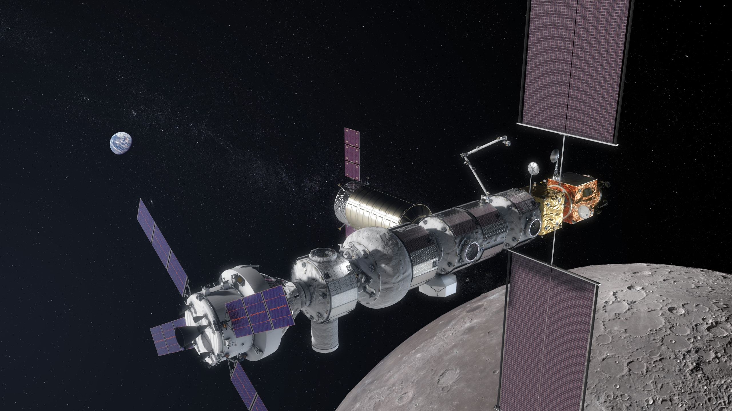 Eine neue Animation zeigt, wie die Artemis-Missionen das Lunar Gateway und ein Raumschiff nutzen werden, um Menschen zurück auf den Mond zu bringen