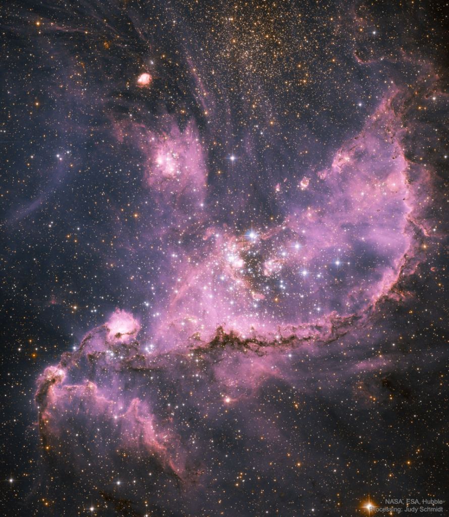 NGC 346: Stellar formation region in the SMC
Image Credit & License: NASA, ESA, Hubble; Processing: Judy Schmidt