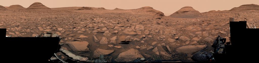 A Mastcam image from the Mars Science Laboratory Curiosity rover on Sol 3609 of its mission. Early Martian life used carbon dioxide and hydrogen for energy, producing methane as a waste product. These early organisms lived underground, away from UV radiation and cosmic rays, according to a new study. Credit: NASA/JPL-Caltech/MSSS/Kevin M. Gill.