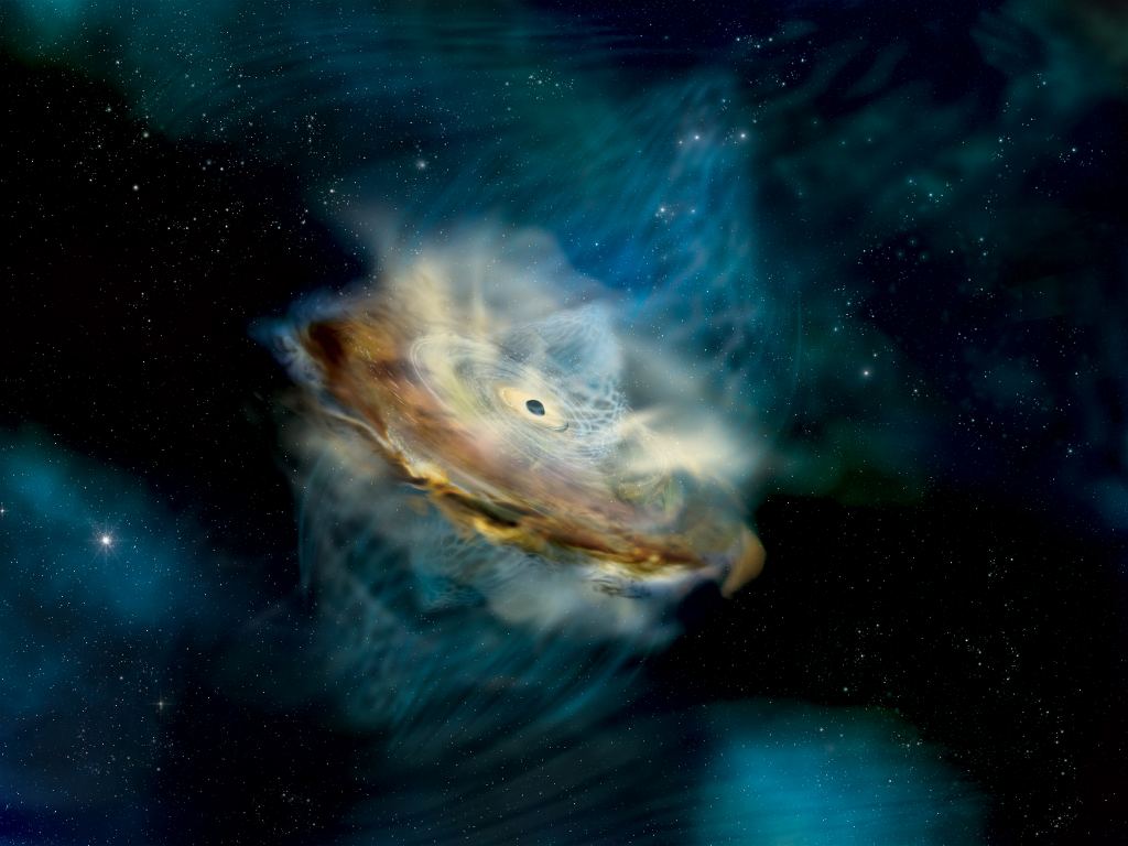 A Black Hole Burps out Material, Years After Feasting on a Star