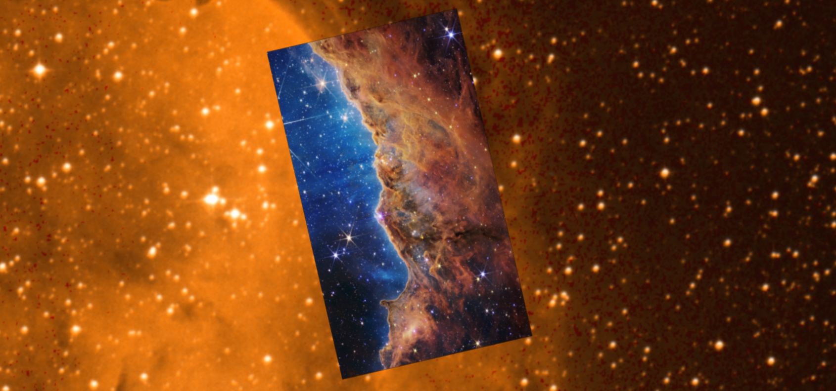 JWST and DSS views of Carina Nebula