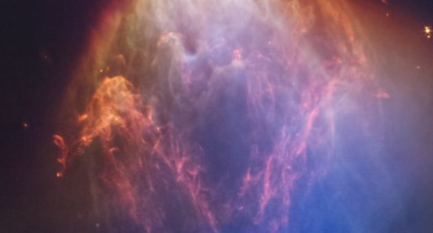 Wispy filaments of molecular hydrogen lit up by the protostar L1527. Image Credit: NASA, ESA, CSA, and STScI, J. DePasquale (STScI), CC BY-SA 3.0 IGO