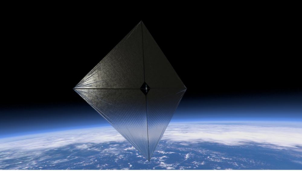 Could a solar-sail-like structure (or structures) tethered to an asteroid provide a sunshade for Earth to block sunlight and mitigate climate change? A recent study looks into it. Courtesy NASA.