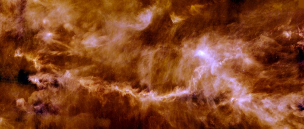 The intricate jumble depicted in this image from ESA's Herschel space observatory shows the distribution of gas and dust in the Taurus Molecular Cloud, a giant stellar nursery about 450 light-years away in the constellation Taurus, the Bull. The Sun formed in similar circumstances and has hundreds or thousands of siblings somewhere in the Milky Way that formed in the same molecular cloud as the Sun. Image credit: ESA/Herschel/PACS, SPIRE/Gould Belt survey Key Programme/Palmeirim et al. 2013