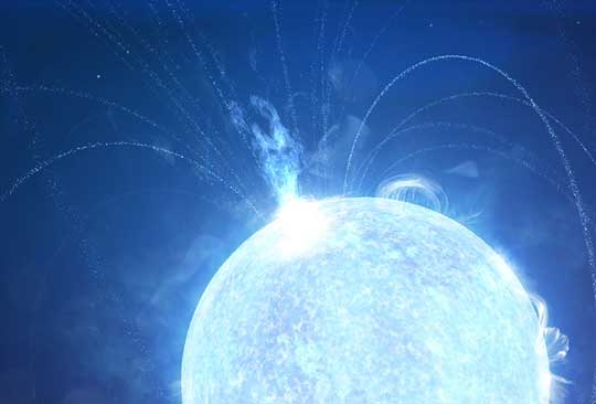 Artist rendition of a magnetar eruption. These could be source of fast radio bursts. (Credit: NASA Goddard Space Flight Center)