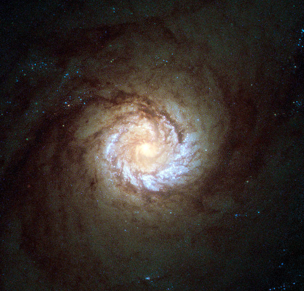 A Hubble Space Telescope view of NGC 4303 shows the active core of the galaxy, along with a scattering of its stars and star formation regions. Courtesy: ESA/Hubble/NASA