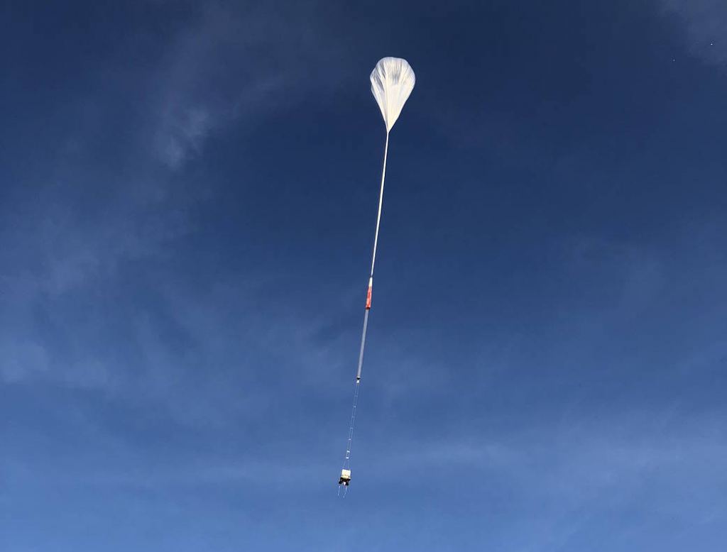 An atmospheric balloon study takes instruments up into the stratosphere. Some balloons reach up fairly high to do suborbital science. Courtesy NASA.