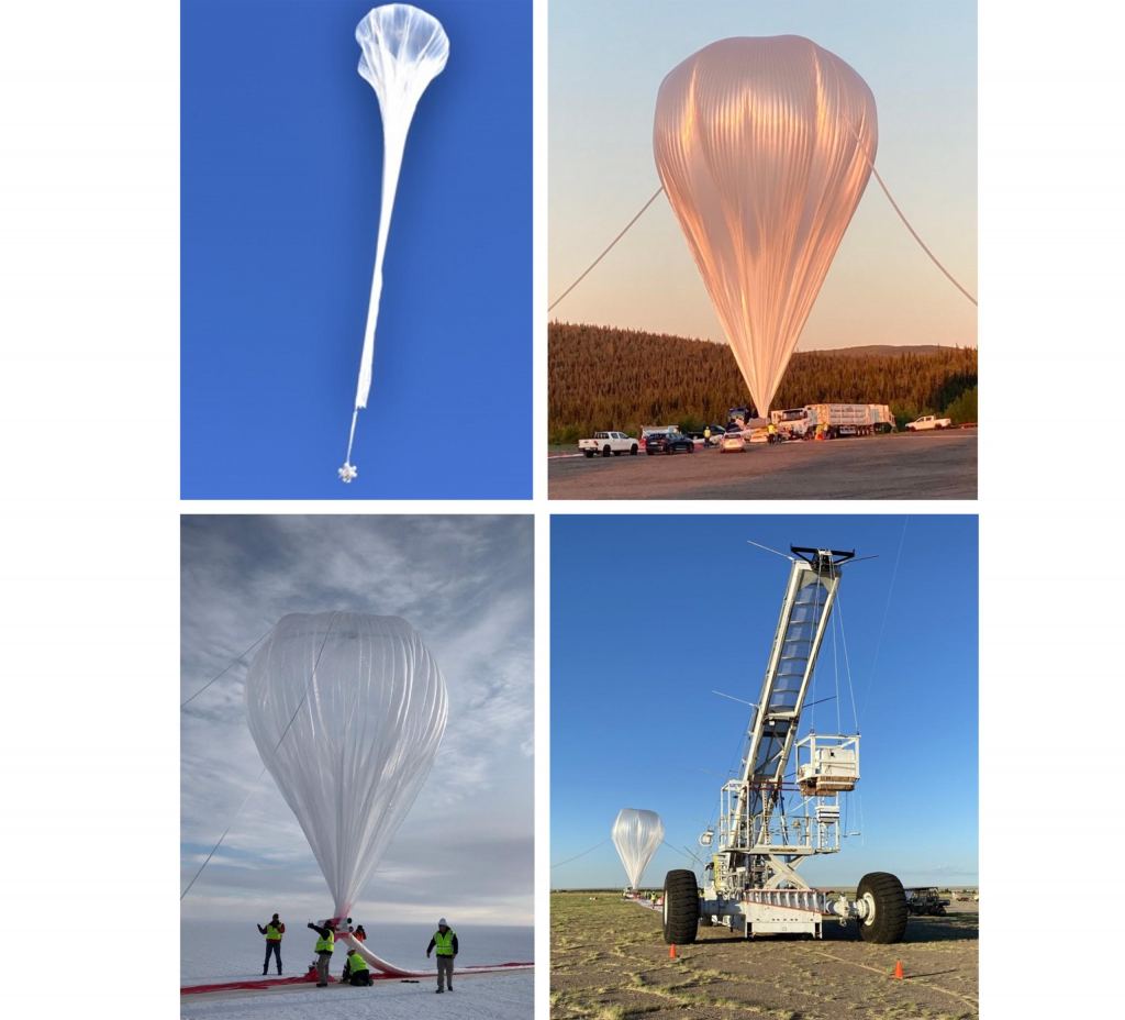 Examples of NASA-provided and commercial high-altitude balloons. (Credits: NASA BPO and FO Program)