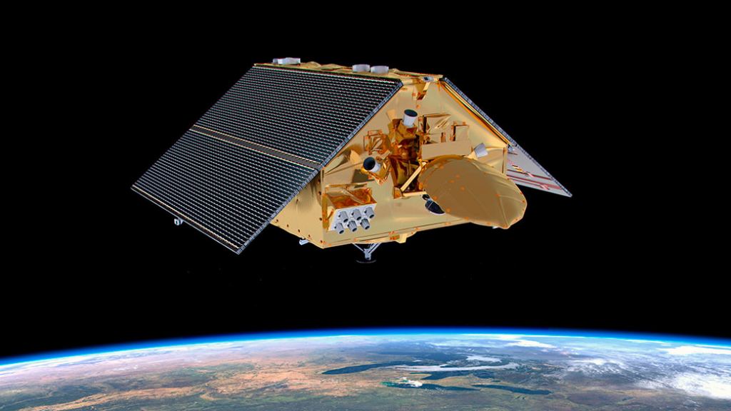 An illustration of the Sentinel-6 Michael Freilich satellite. Launched in November 2020, it is the latest in a series of spacecraft – starting with TOPEX/Poseidon in 1992 and continuing with the Jason series of satellites – that have been gathering ocean height measurements for nearly 30 years.
Credits: NASA/JPL-Caltech