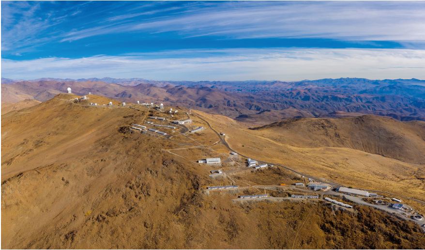 Arial shot of La Silla, ESO first observatory in Chile.