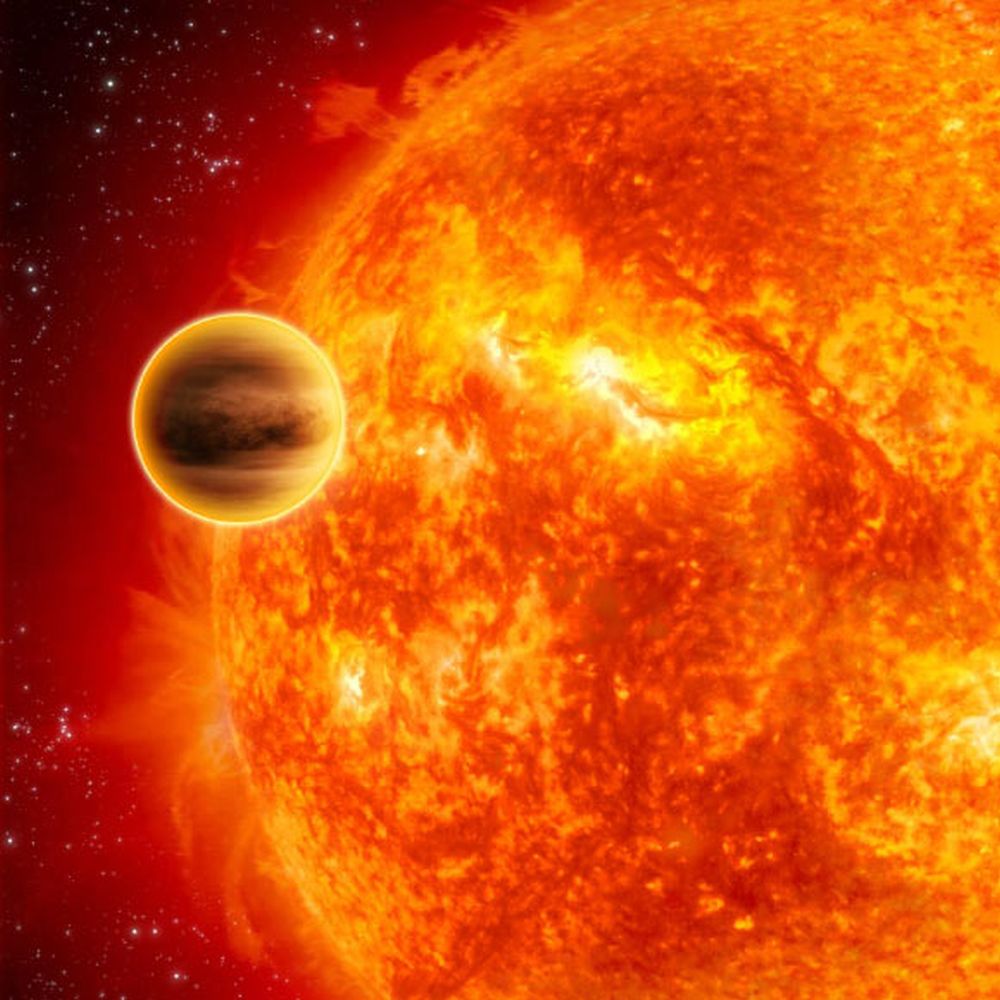 This illustration shows a Jupiter-mass exoplanet getting perilously close to its star. When gaseous planets get too close to their stars, the powerful irradiation can strip away the gaseous envelope. Image Credit: C. Carreau / ESA.