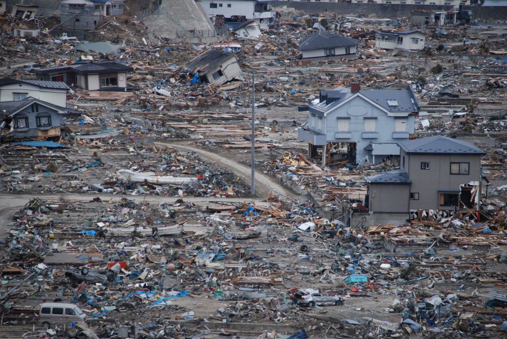 Damaged village in Japan in the wake of the tsunami onf 2011. Photo: Katherine Mueller, IFRC