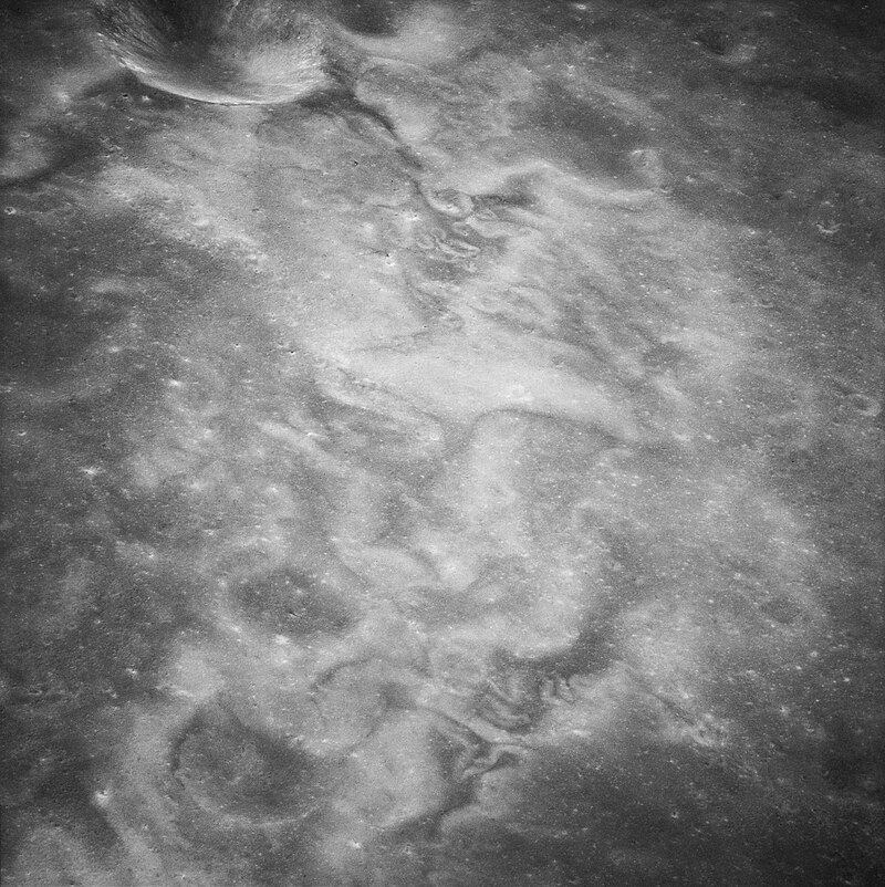 Lunar swirl region near Firsov Crater, as seen from Apollo 10. Courtesy NASA.