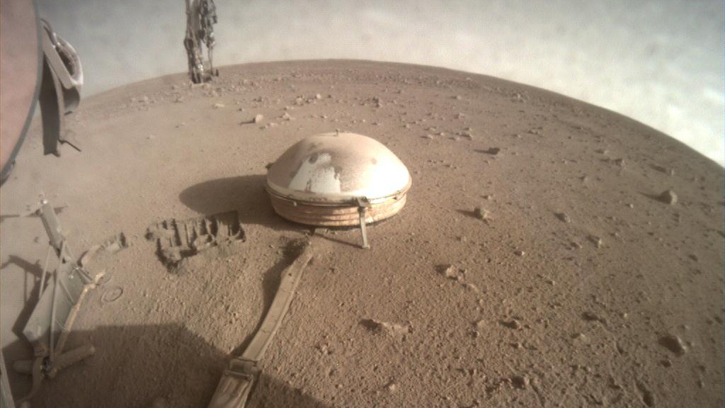 InSight’s seismometer, SEIS, the Seismic Experiment for Interior Structure. Credit: NASA/JPL