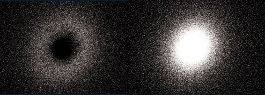 This image shows Gaia's two different "views" of Omega Centauri. The image on the left is from Gaia's DR3, and the core appears dark and empty because the observatory can't see any stars in science mode. On the right is Gaia's image of Omega Centauri from its engineering mode. It found so many stars that the core is solidly bright. Image Credit: ESA/Gaia/DPAC, CC BY-SA 3.0 IGO