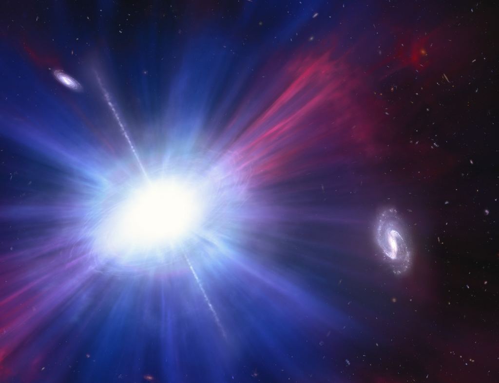 Artist's concept of one of the brightest explosions ever seen in space: a Luminous Fast Blue Optical Transient (LFBOT). Credit: NASA