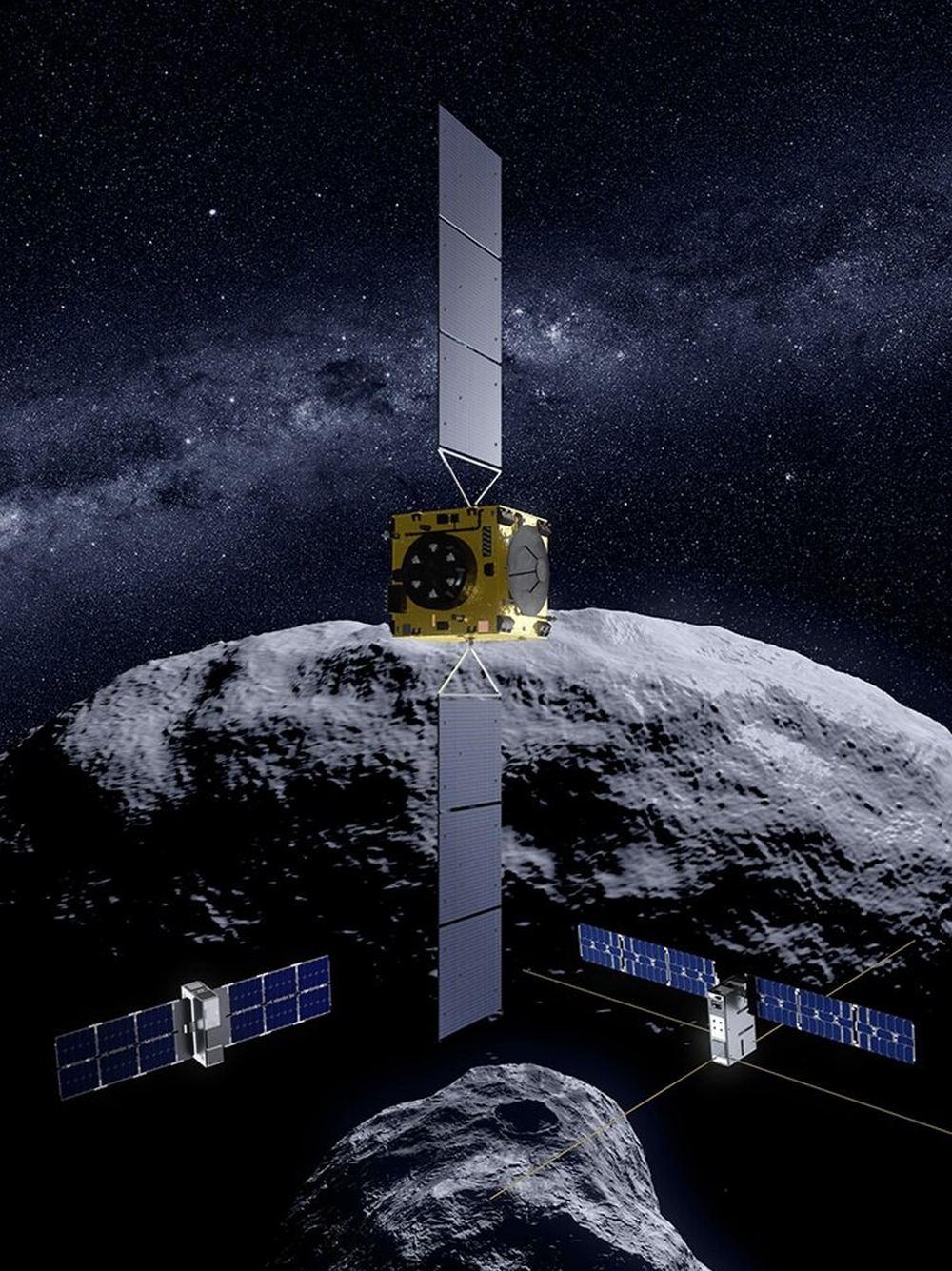 La mission Hera de l’ESA transporte deux cubesats.  Ils atterriront sur Dimorphos